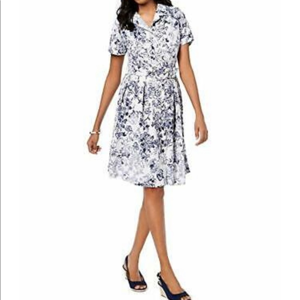 Charter Club | Black and White Floral Dress | 8